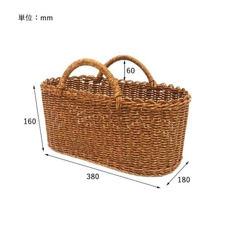 ラタンシリーズオーバルハンドルバスケット