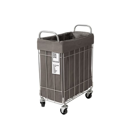 WIRE ARTS＆PRO FOLDING LAUNDRY BASKET with CASTER 28L SLIM / ランドリーバスケット