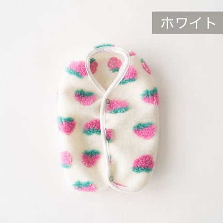 petme いちご柄ボアベスト