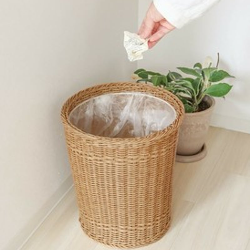 ラタン　カバー付きダストボックス ラタンカバー付き ダストボックス ラタンカバー付き 籐製 ごみ箱