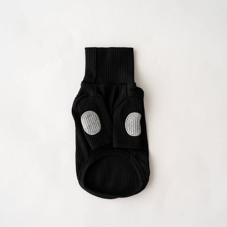 petme エルボーパッチ リブニット black / gray