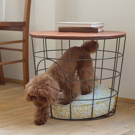 ペットの隠れ家にもなる バスケット テーブル