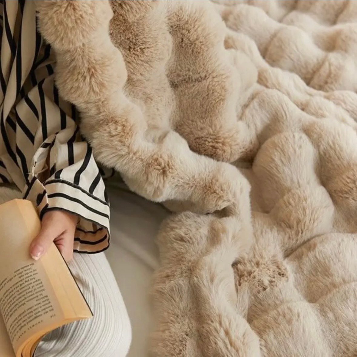 High end フェイクファーブランケット／ベージュ | SALT(ソルト)公式