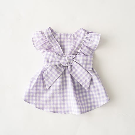 petme チェック柄リボンワンピース purple / pink / green