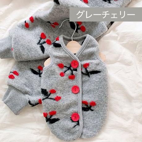petme ボンボンチェリー ボアベスト 秋冬