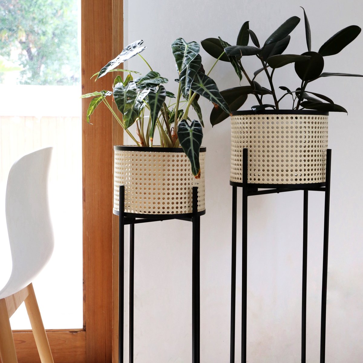 ナチュラル ウッド フラワースタンド 4段 - 58cm