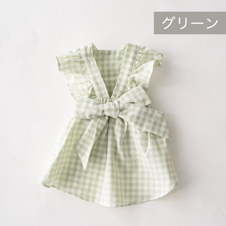 petme チェック柄リボンワンピース purple / pink / green
