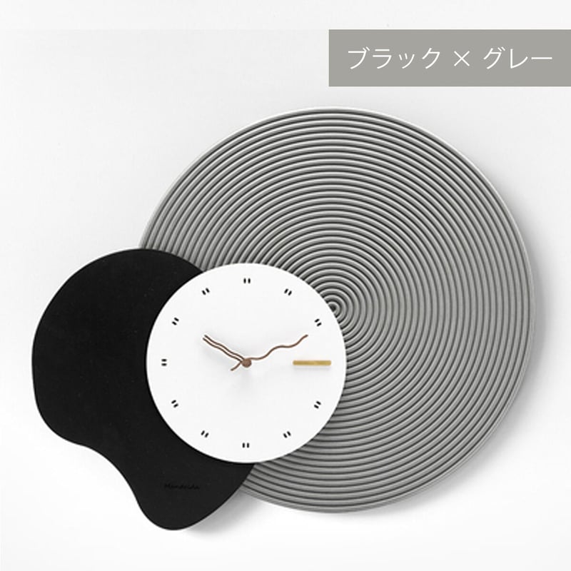 新品 無音壁掛け時計 ウェイブウッドモダン北欧H2