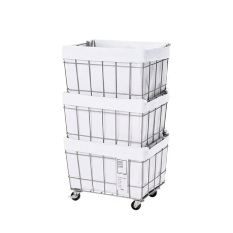 WIRE ARTS & PRO FOLDING STACKING BASKET 3 with CASTER / スタッキング バスケット 3段