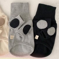 petme エルボーパッチ リブニット black / gray