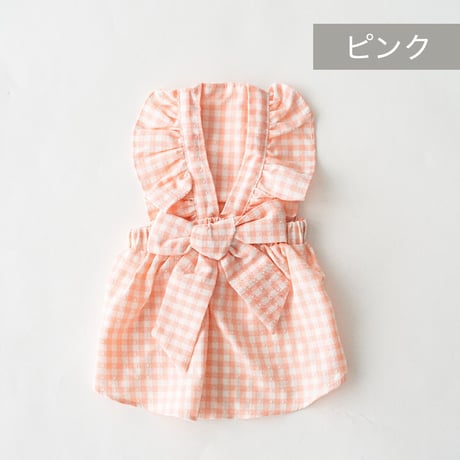 petme チェック柄リボンワンピース purple / pink / green