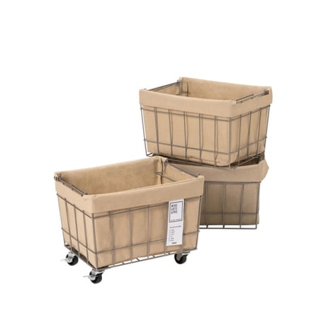 WIRE ARTS & PRO FOLDING STACKING BASKET 3 with CASTER / スタッキング バスケット 3段