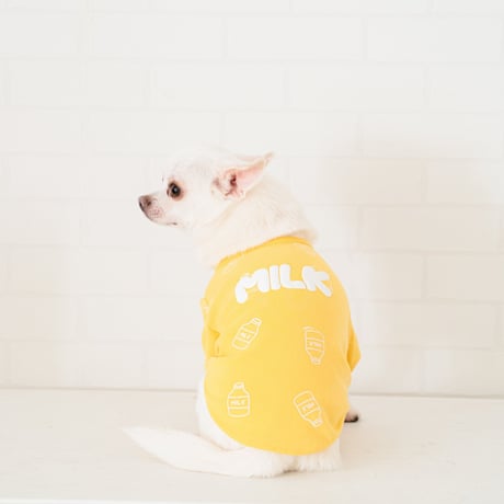 petme ミルク柄トレーナー yellow / blue