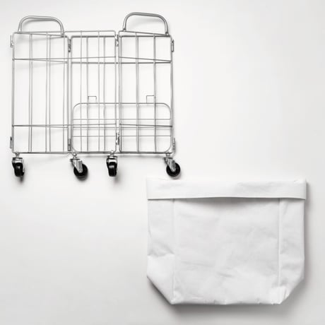 WIRE ARTS＆PRO FOLDING LAUNDRY BASKET with CASTER 28L SLIM / ランドリーバスケット