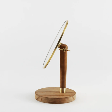 brass＆Wood スタンドミラー オーバル