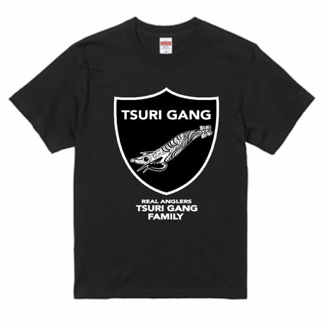 TSURIGANG エギロゴ　Tシャツ　ブラックver.2