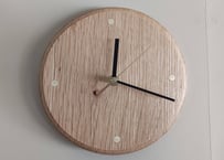 木を眺める時計　リム付き（オーク無垢材）