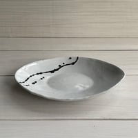 カレー皿【白釉筆滴】