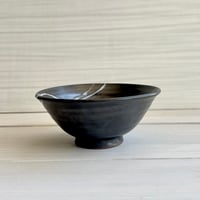 黒釉筆滴平茶碗（大）