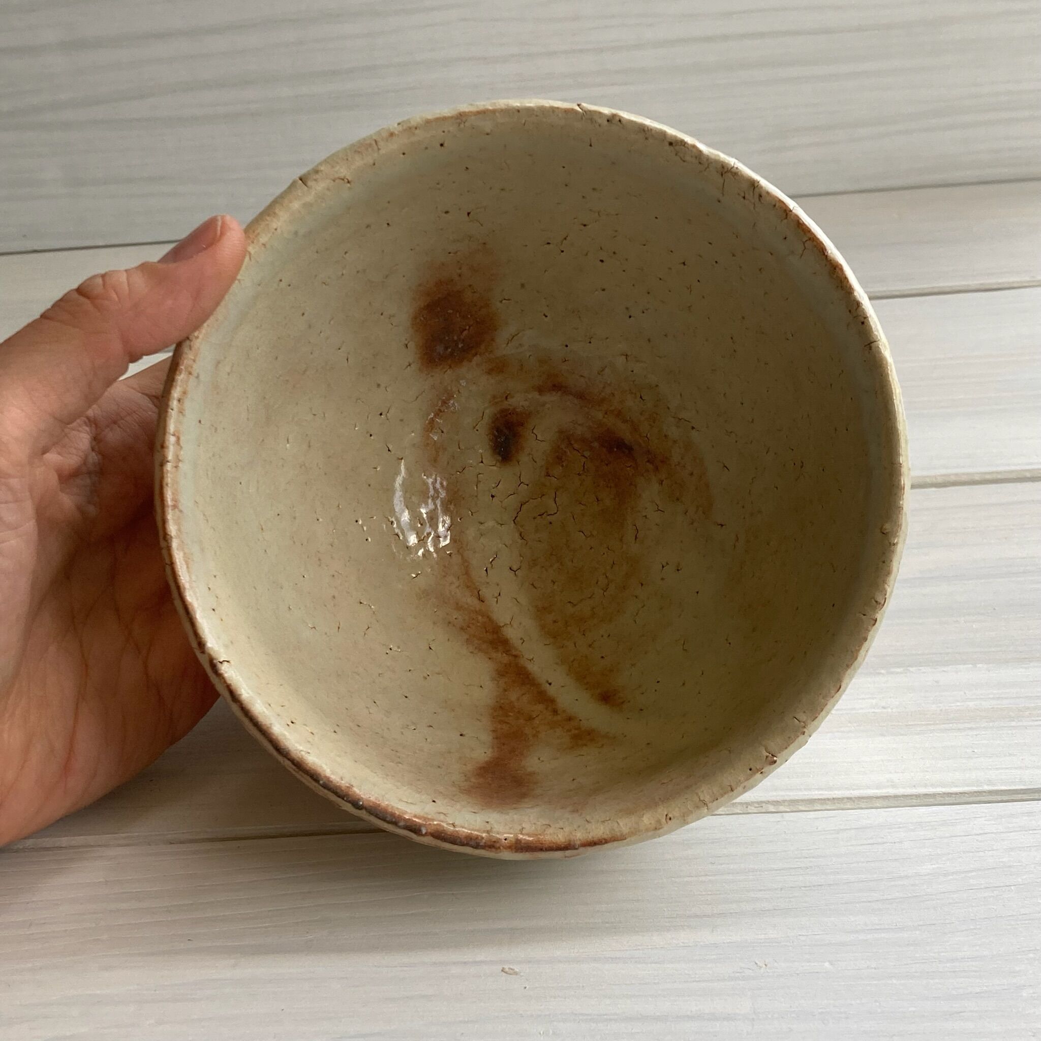 井戸形抹茶碗【桐箱入】 | 萩焼 窯元 緑栄窯 Ryokuei-オンラインショップ-
