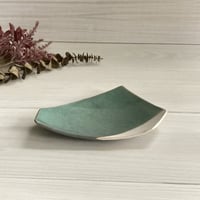 五角小皿（緑彩）