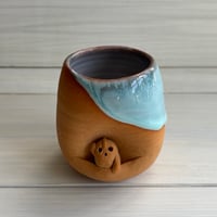ミニ花入・一輪刺（円錐・掛分） | 萩焼 窯元 緑栄窯 Ryokuei