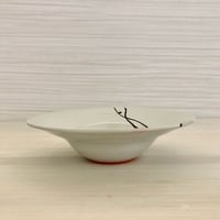 リム皿（白釉筆滴）