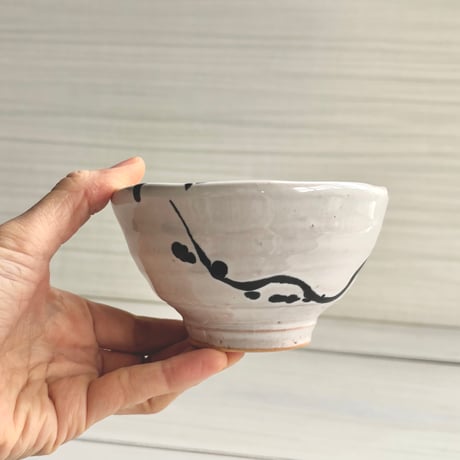 白釉筆滴ご飯茶碗・飯碗（小）