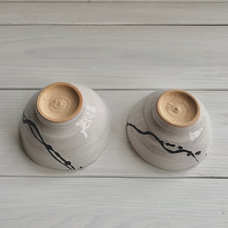 白釉筆滴ご飯茶碗・飯碗（小）