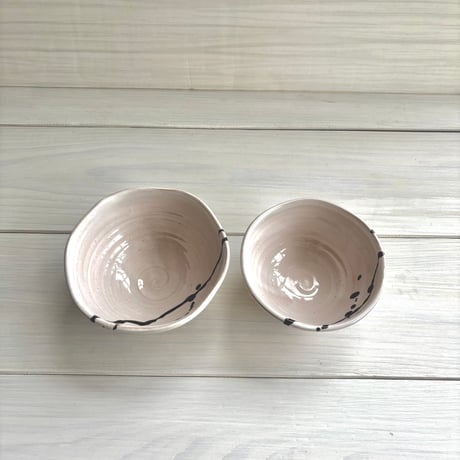 白釉筆滴ご飯茶碗・飯碗（小）