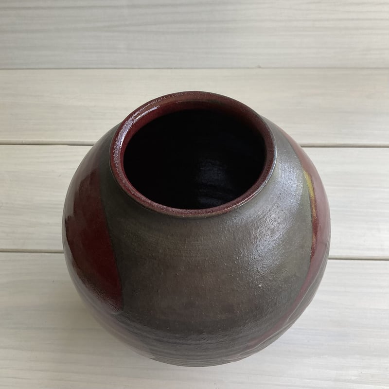 黒彩紅壺【桐箱入】 | 萩焼 窯元 緑栄窯 Ryokuei-オンライン