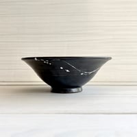 黒釉筆滴浅鉢