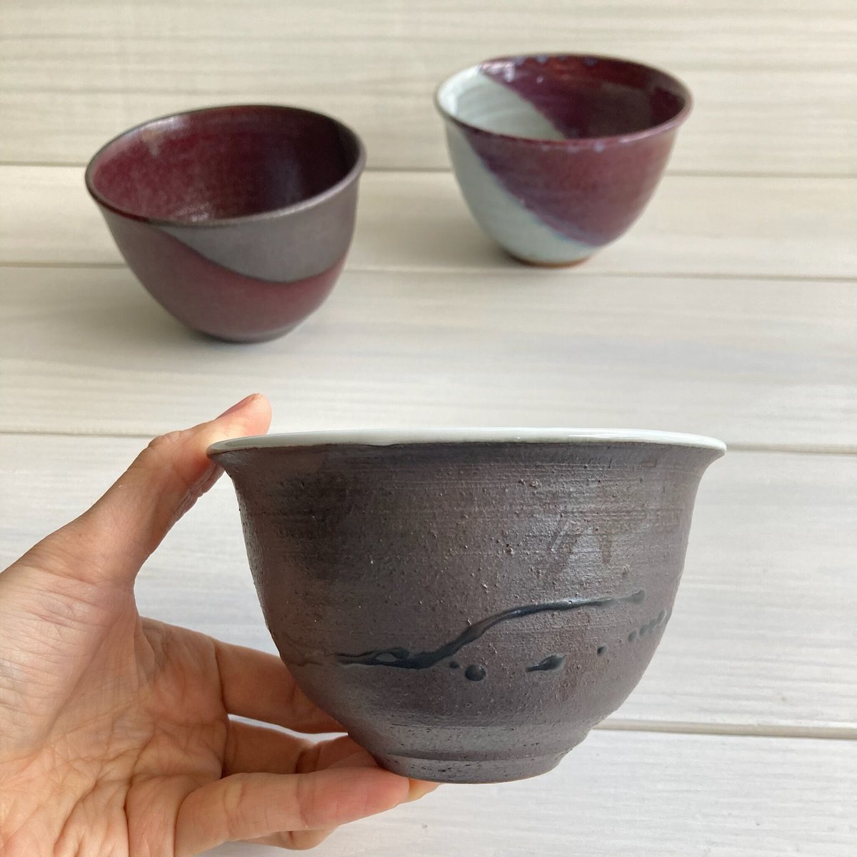 どんぶり　鉢　線描 新品】美濃焼製 赤絵丼ぶり 7個組 /麺鉢/うどん鉢/ラーメン鉢/ 1