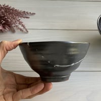 黒釉筆滴飯碗（大）