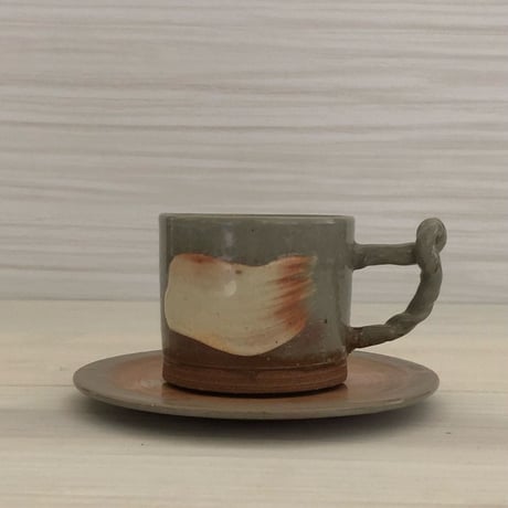 刷毛目コーヒーカップ＆ソーサー