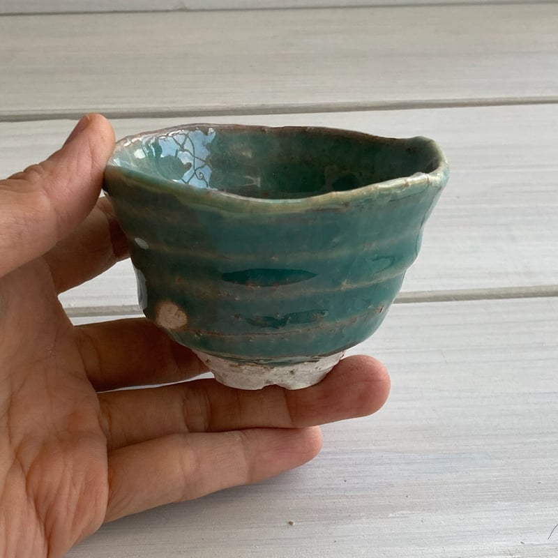 緑彩桜高台ぐい呑 | 萩焼 窯元 緑栄窯 Ryokuei-オンラインショップ-