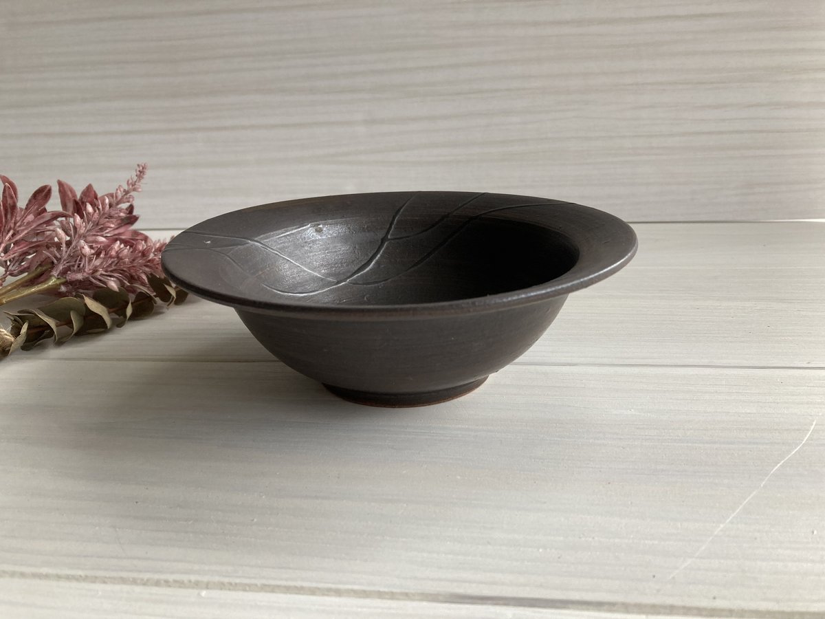 リム鉢（黒線） | 萩焼 窯元 緑栄窯 Ryokuei-オンラインショップ-