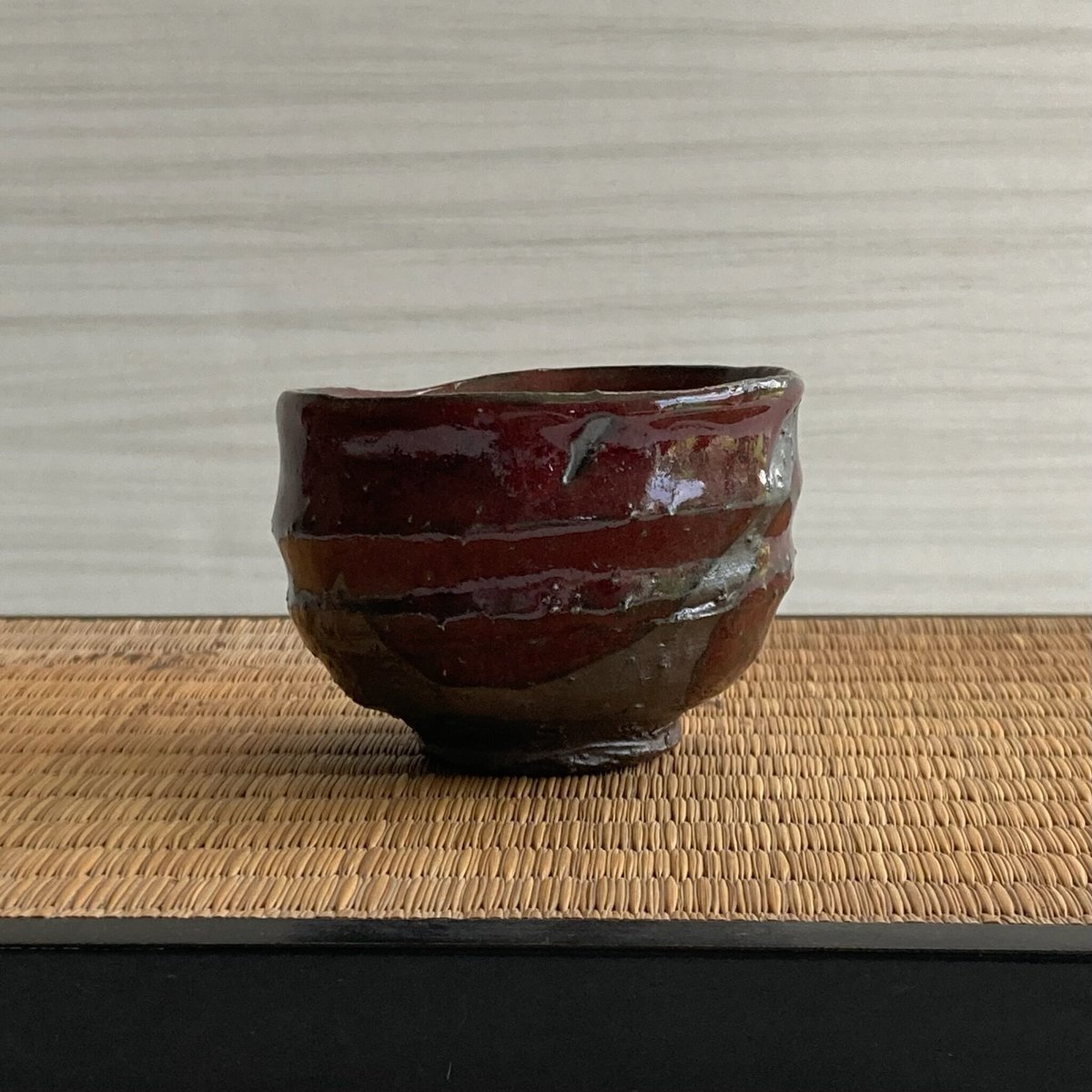タイ北部のアンティーク　Kalong 焼 黒彩紅流掛ぐい呑 | 萩焼 窯元 緑栄窯 Ryokuei-オンラインショップ-