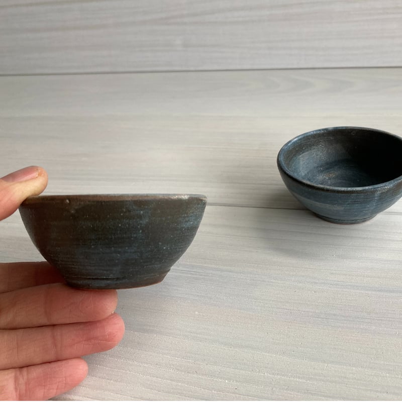 小鉢2個セット（紺） | 萩焼 窯元 緑栄窯 Ryokuei-オンライン