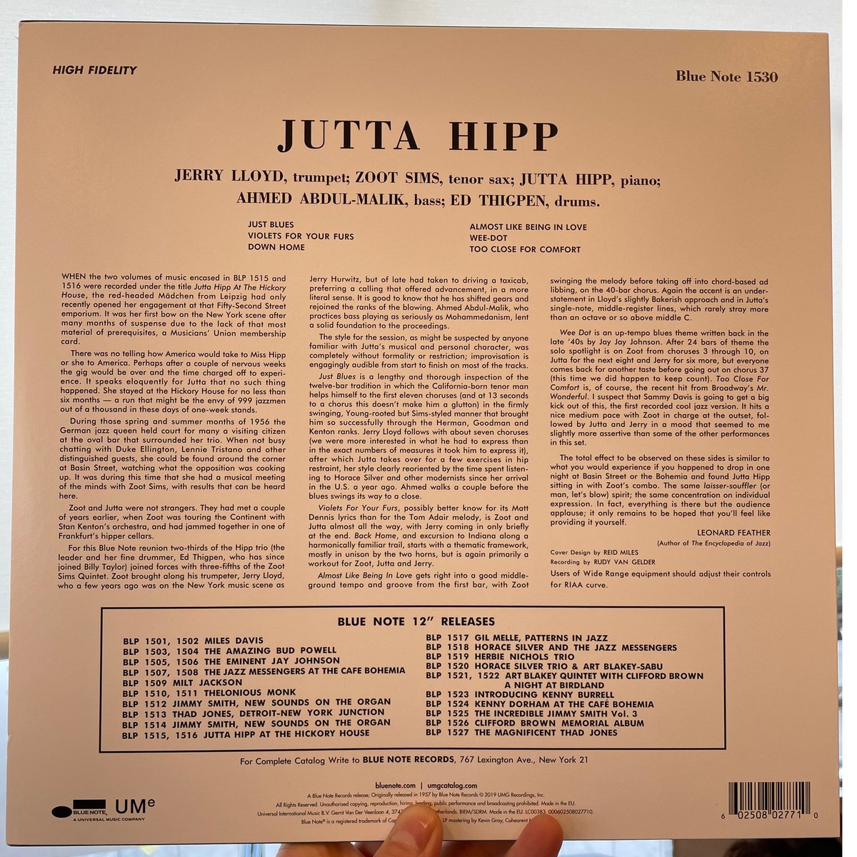 Jutta Hipp With Zoot Sims / UA青白レーベル Vinyl Spotlight: Jutta Hipp with Zoot Sims (Blue Note 1530