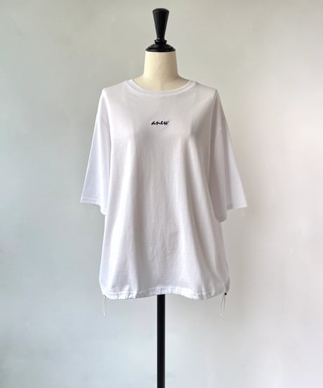 SUGARROSE　裾ドロスト 刺繍ロゴTee（ホワイト）
