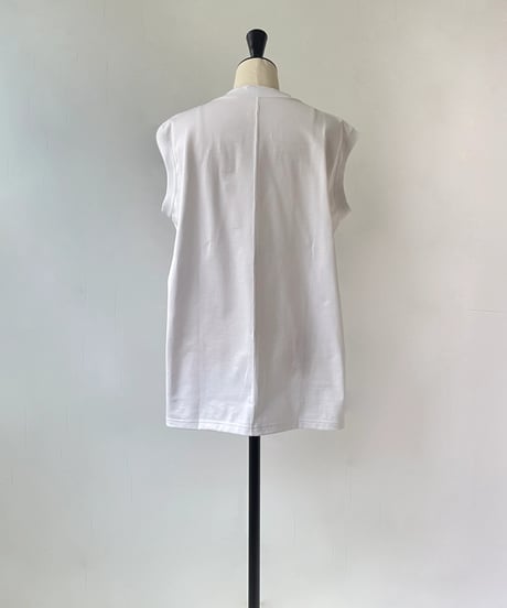 anana　コットン ノースリーブ ワイドTee（ホワイト）