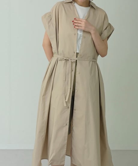 HERENCIA　バックリボン シャツドレス ワンピース（ベージュ）