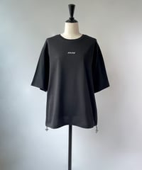 SUGARROSE　裾ドロスト 刺繍ロゴTee（ブラック）