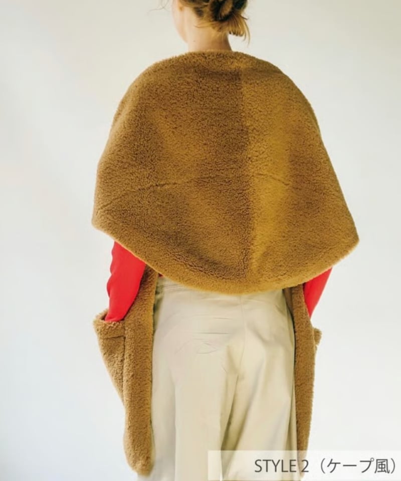 anana 4WAYリバーシブル ボアストール（キャメル） | HENNES_KURAKUEN