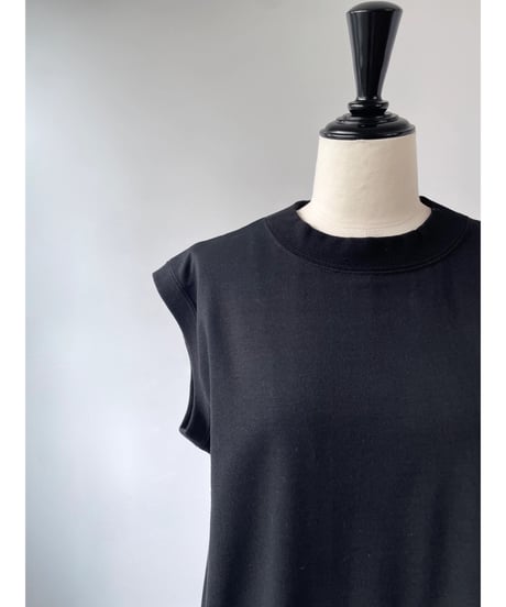 anana　コットン ノースリーブ ワイドTee（ブラック）