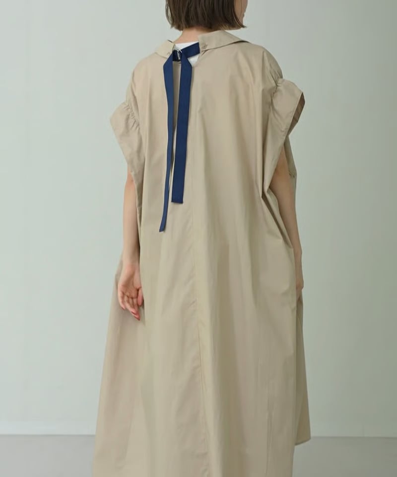 バックリボンシャツドレス HERENCIA バックリボン シャツドレス ワンピース（ベージュ