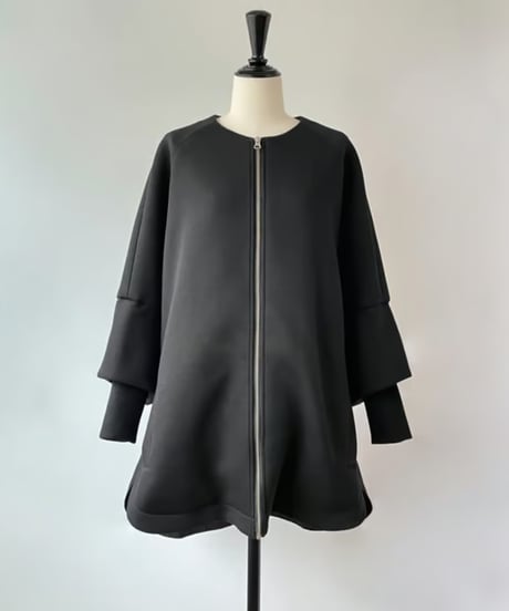 Neo Anemos　レイヤードデザイン ドッキング ZIPコーディガン（ブラック）