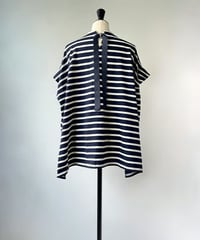 HERENCIA　バックリボン ボーダーカットソー（ネイビー×オフ）
