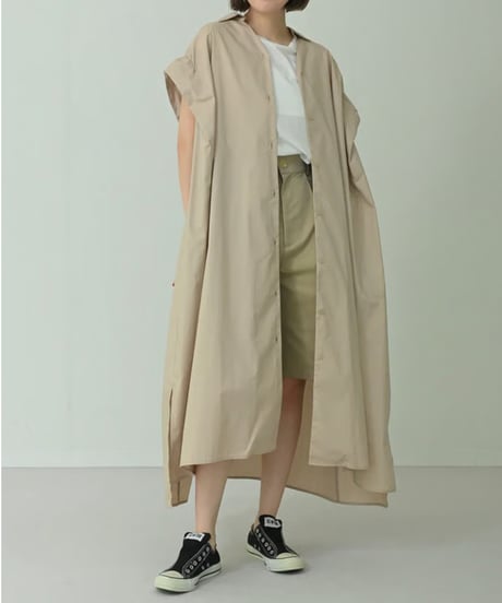 HERENCIA　バックリボン シャツドレス ワンピース（ベージュ）